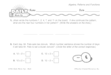 Math Warm-Up 252 for Gr. 3 & 4: Algebra, Patterns & Functions