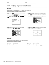 TI-81 Verifying Trigonometric Identities