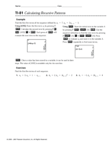 TI-81 Calculating Recursive Patterns